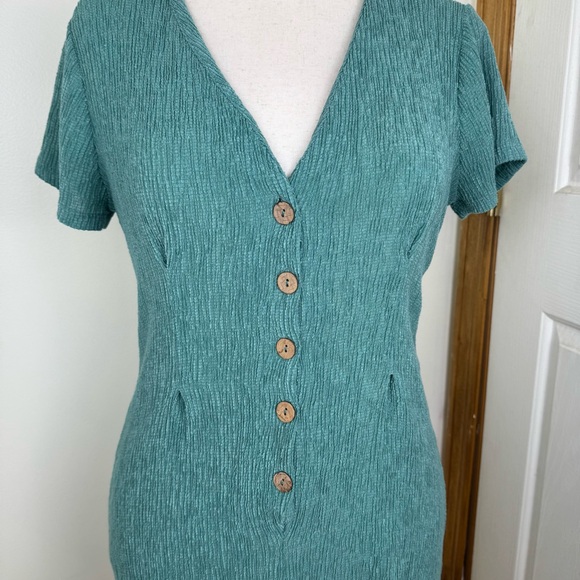 Pull&Bear Teal Ribbed Dress - Picture 3 of 4